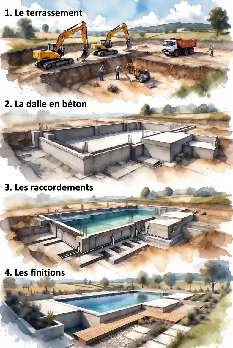 construction piscine exterieur beton - Conseils et budgets : piscine dans le jardin construction piscine exterieur beton - Conseils et budgets : piscine dans le jardin